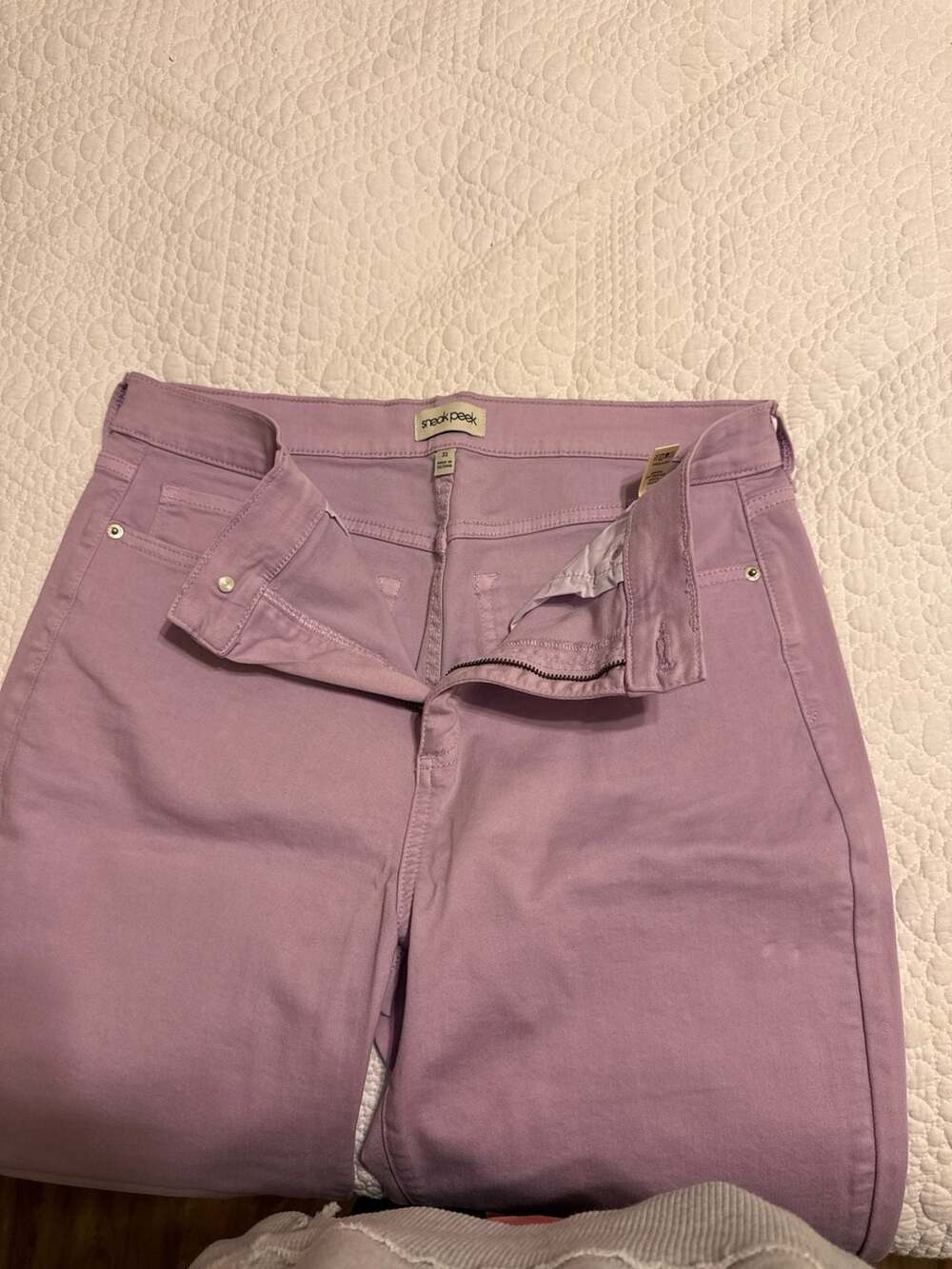 Sneak Peek Lavender Wide Leg Raw Hem Jeans Size 31